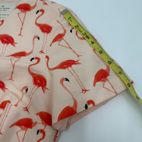 kate spade Women’s Flamingo Sheath Dress 4 Short Sleeve Pink Coral Black Gold - Picture 5 of 10